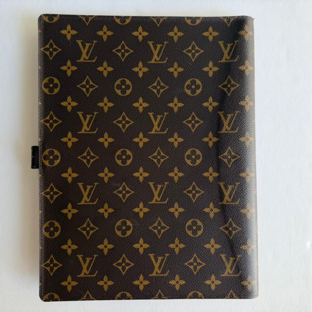 Louis Vuitton Monogram Large Desk Agenda Cover & Notepad RARE 2008 Bloc A4 EUC - Picture 2 of 16